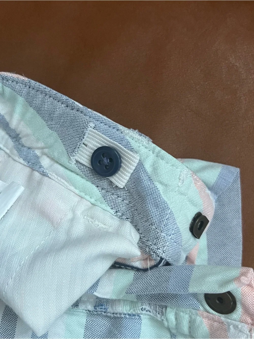 GAP Baby Boys Striped Shorts in Mint, Light Blue White 18/24 months adjustable